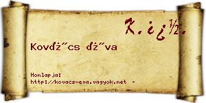 Kovács Éva névjegykártya
