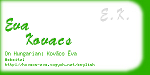 eva kovacs business card