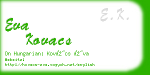 eva kovacs business card